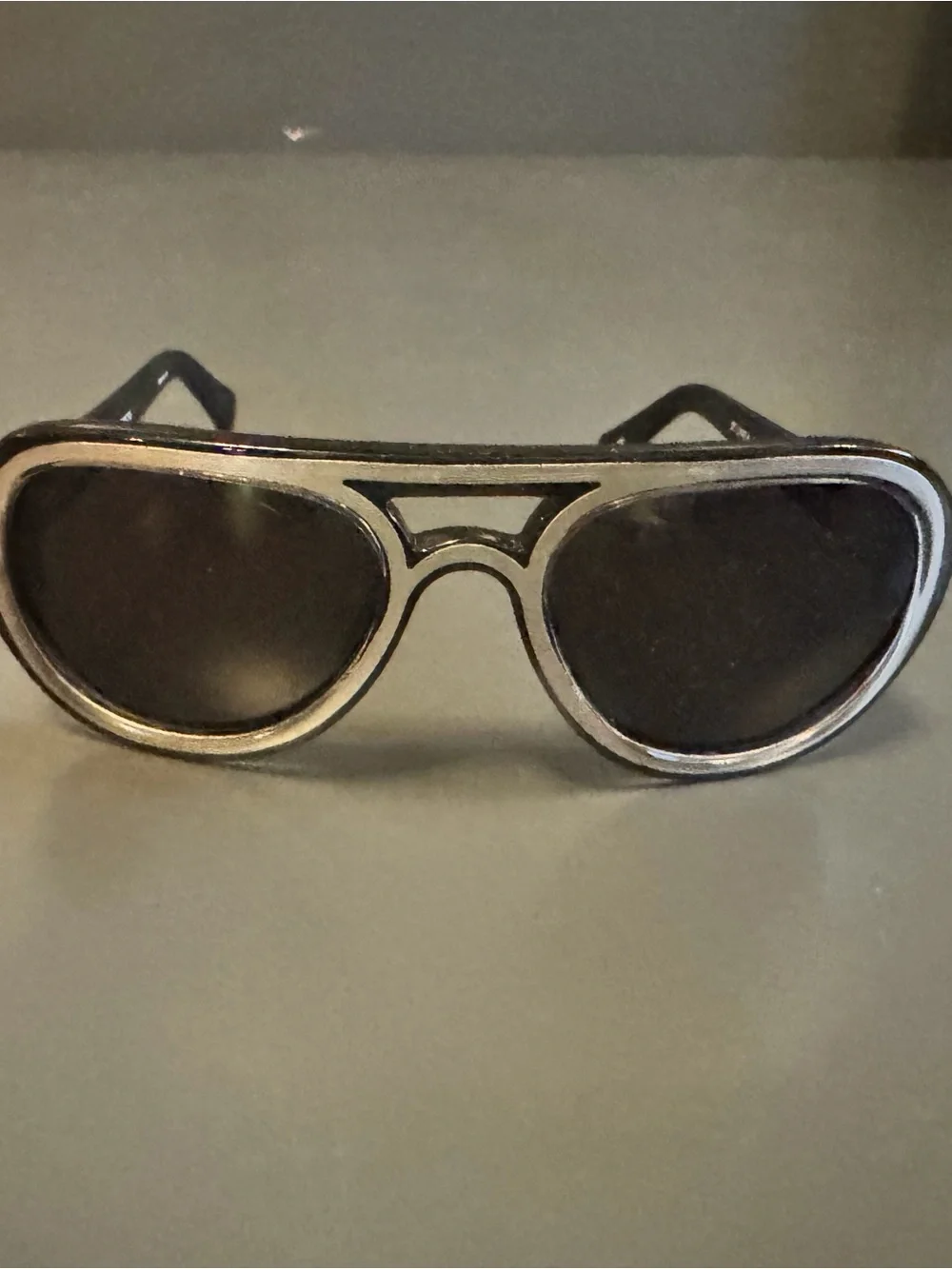 Dries Van Noten Black and Silver Aviator Sunglasses